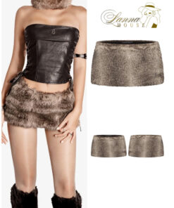 Chân Váy Bí Da Mini Skirt Co Giãn Đính Logo Sang Trọng - SISTERS Avril SS-V58