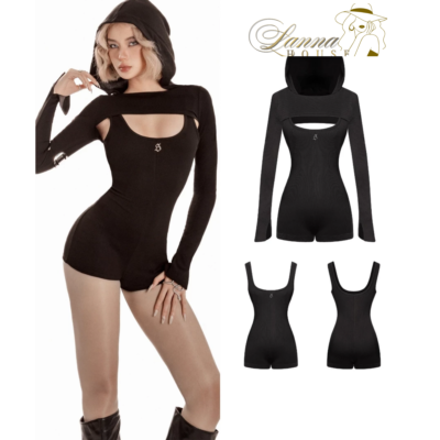 Set Jumpsuit Nữ Đùi Sát Nách Kèm Áo Khoác LannaHouse Beatrice