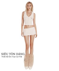 Set Áo Croptop Và Chân Váy Ngắn LannaHouse